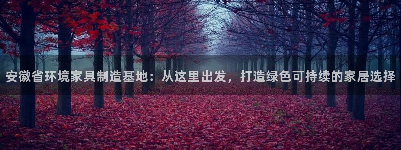 沐鸣代理日工资多少：安徽省环境家具制造基地：从这里出发，打造